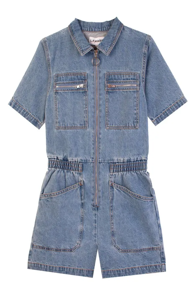 Danny Playsuit Mid Blue Womens LF Markey One Pieces