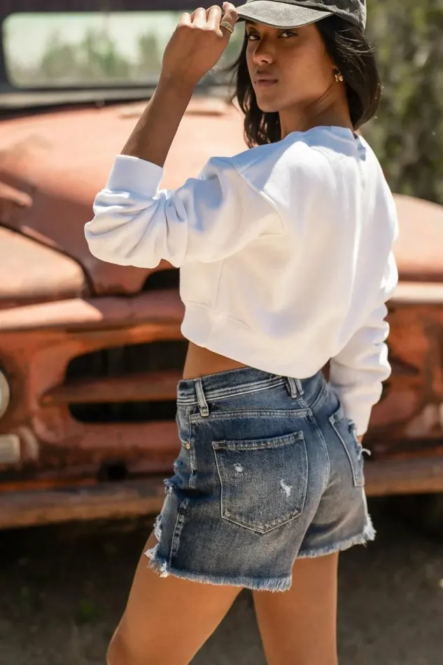 Dean Distressed Shorts 8211 FINAL SALE Medium Wash Women Bohme Shorts
