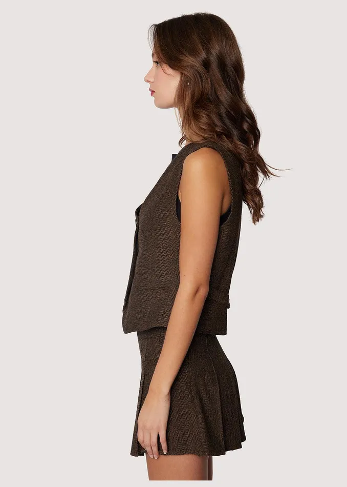 Delfina Vest Brownmulti Women Lost Wander Tops