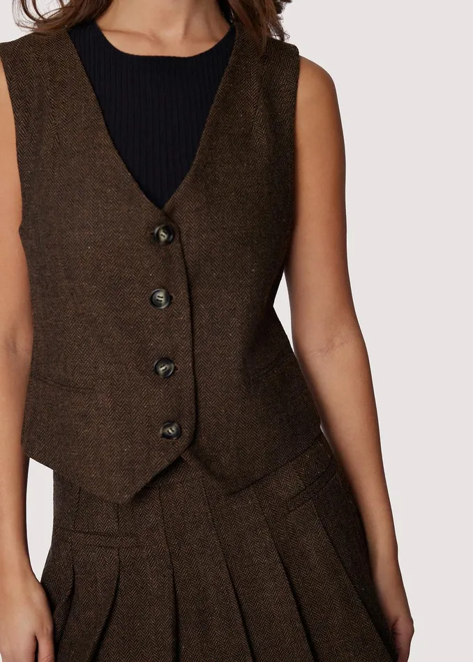 Delfina Vest Brownmulti Women Lost Wander Tops