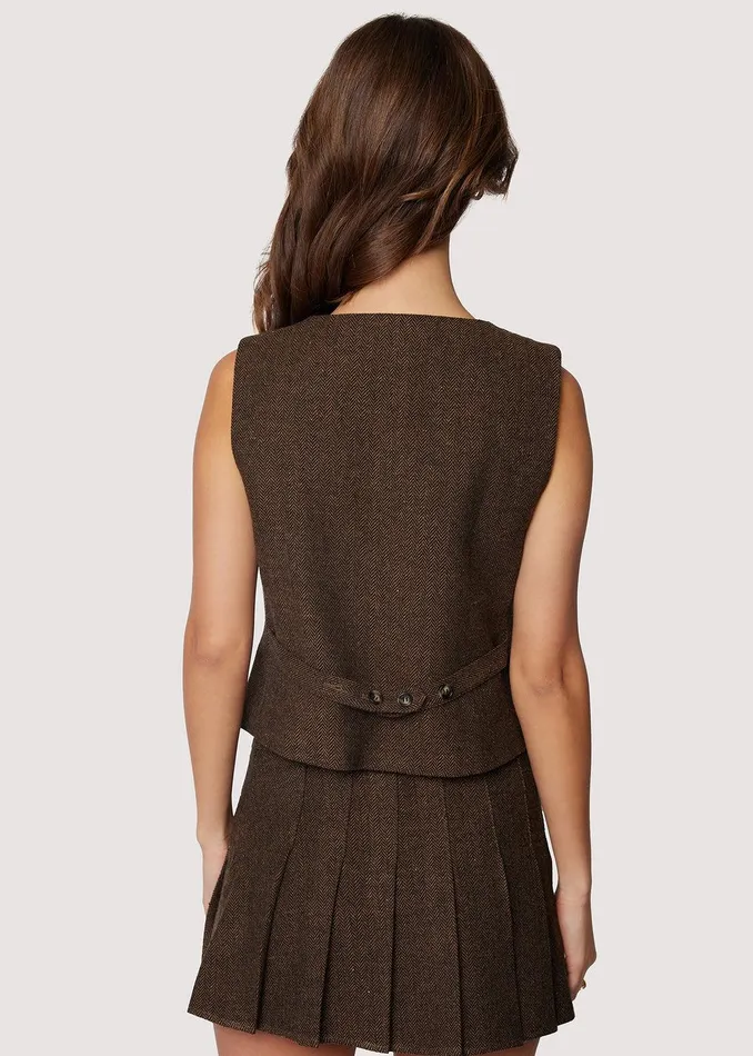 Delfina Vest Brownmulti Women Lost Wander Tops