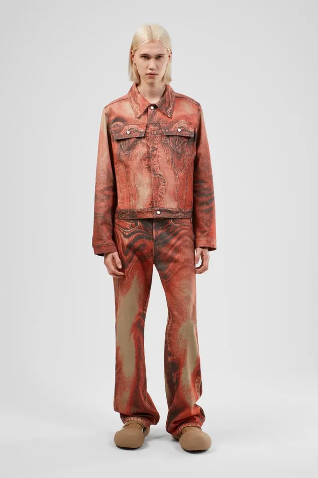 Denim Women Camper Denim Jacket Burnt Orange Denim Jacket