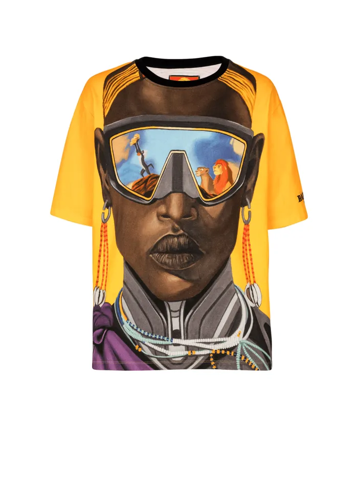 Disney X The Lion King 8211 Relaxed Tshirt With Nika Mtwana Print Multicolor Men Balmain TShirts