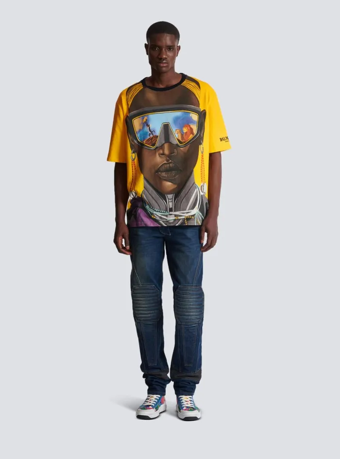 Disney X The Lion King 8211 Relaxed Tshirt With Nika Mtwana Print Multicolor Men Balmain TShirts