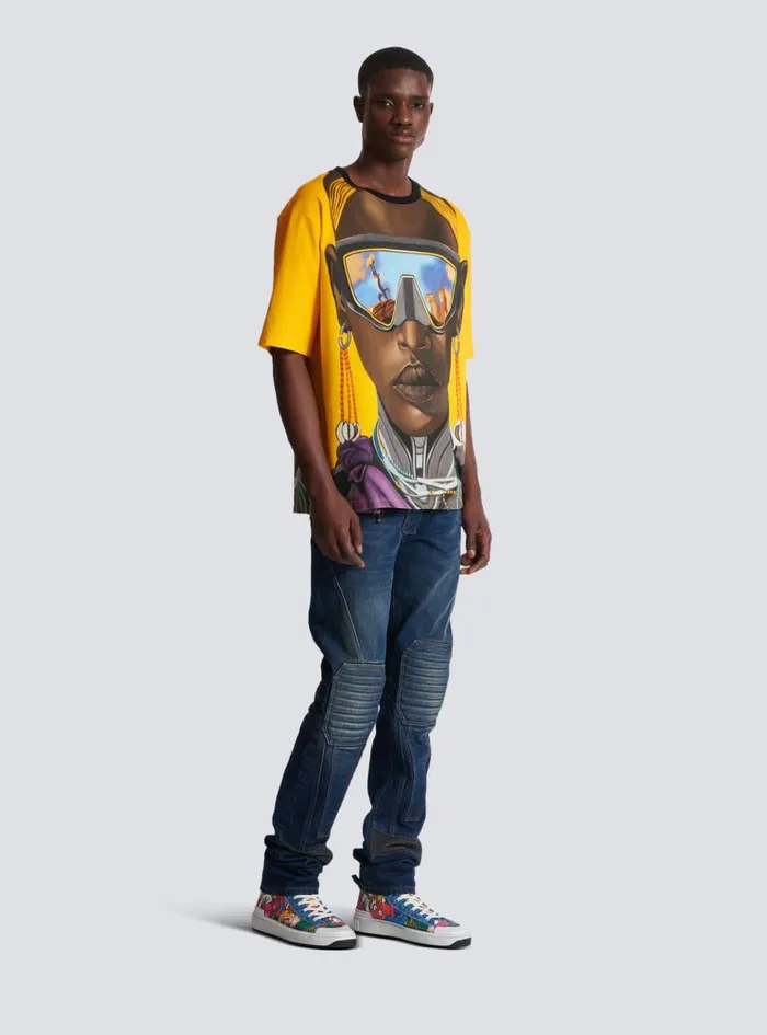 Disney X The Lion King 8211 Relaxed Tshirt With Nika Mtwana Print Multicolor Men Balmain TShirts