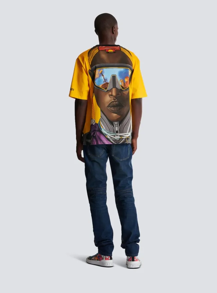 Disney X The Lion King 8211 Relaxed Tshirt With Nika Mtwana Print Multicolor Men Balmain TShirts