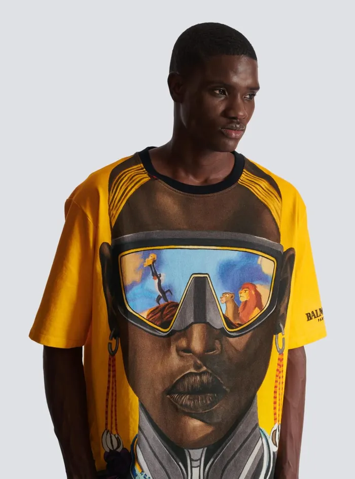 Disney X The Lion King 8211 Relaxed Tshirt With Nika Mtwana Print Multicolor Men Balmain TShirts