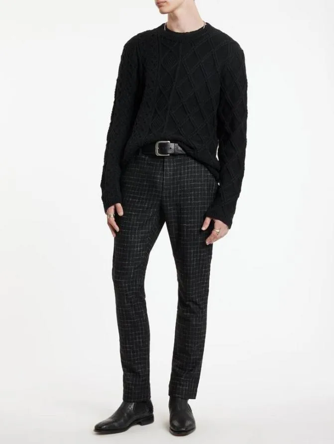 DOTEL CREWNECK SWEATER Black Clothing John Varvatos Sweaters