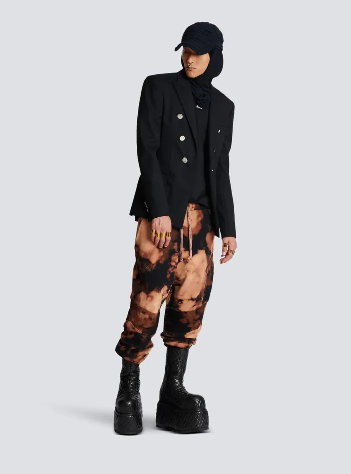 Doublebreasted Wool Blazer Black Men Balmain Jackets And Blazers