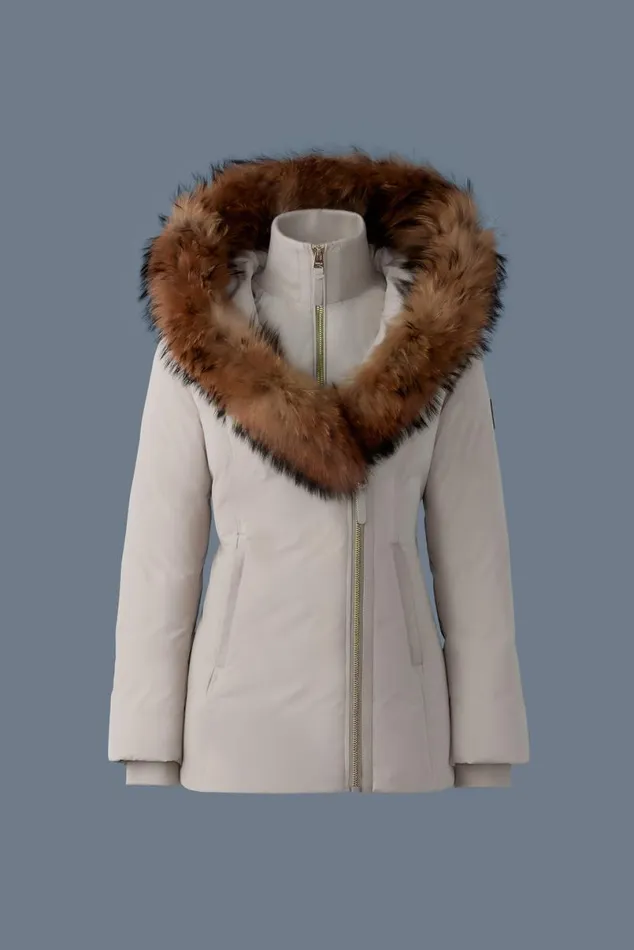 Downs and Jackets Women Mackage ADALI Down Coat With Natural Fur Signature Mackage Collar Black