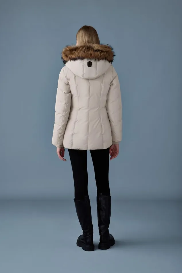 Downs and Jackets Women Mackage ADALI Down Coat With Natural Fur Signature Mackage Collar Black