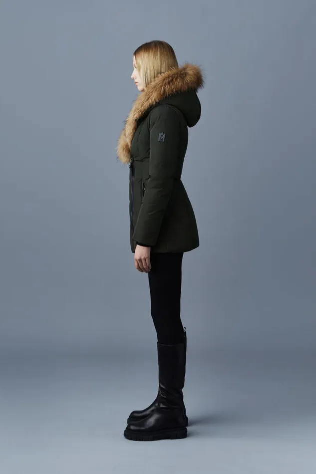 Downs and Jackets Women Mackage ADALI Down Coat With Natural Fur Signature Mackage Collar Black