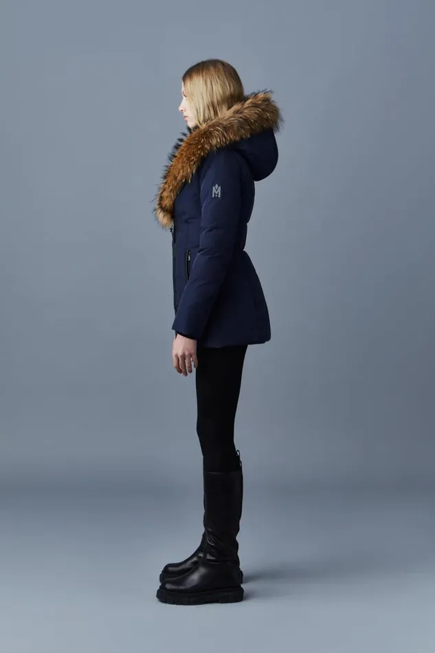 Downs and Jackets Women Mackage ADALI Down Coat With Natural Fur Signature Mackage Collar Black