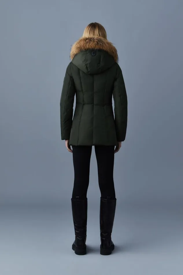 Downs and Jackets Women Mackage ADALI Down Coat With Natural Fur Signature Mackage Collar Black