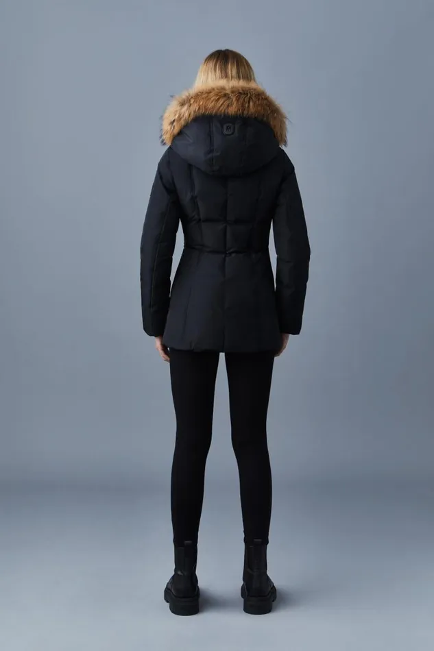 Downs and Jackets Women Mackage ADALI Down Coat With Natural Fur Signature Mackage Collar Black