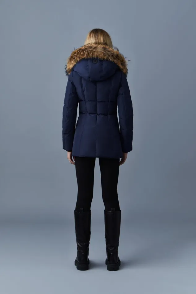 Downs and Jackets Women Mackage ADALI Down Coat With Natural Fur Signature Mackage Collar Black