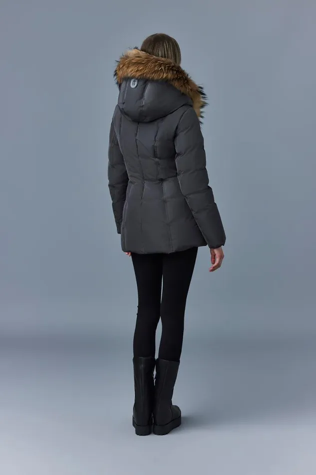 Downs and Jackets Women Mackage ADALI Down Coat With Natural Fur Signature Mackage Collar Black
