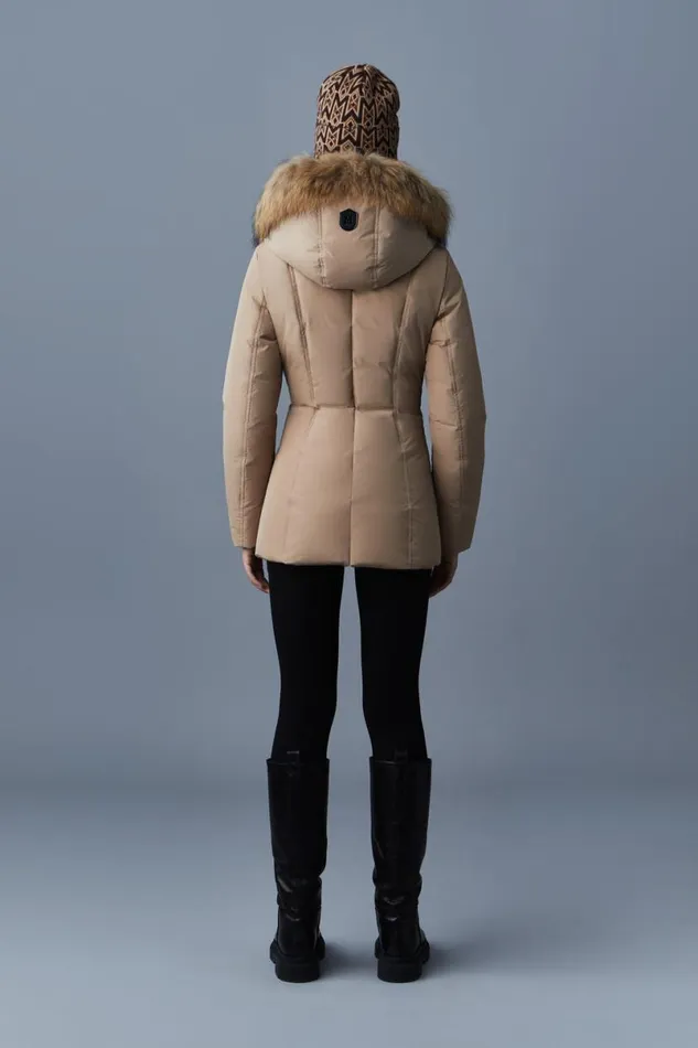 Downs and Jackets Women Mackage ADALI Down Coat With Natural Fur Signature Mackage Collar Black