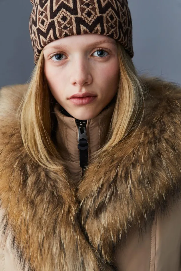 Downs and Jackets Women Mackage ADALI Down Coat With Natural Fur Signature Mackage Collar Black