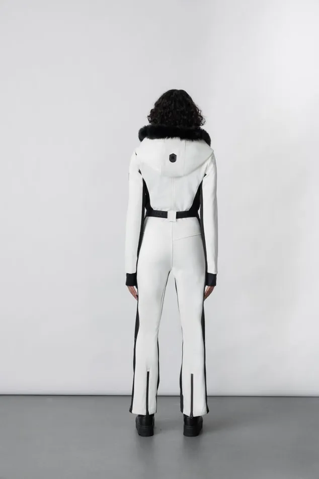 Downs and Jackets Women Mackage ELLEZ Techno Fleece Ski Suit With Removable Hood And Fur Trim Black Downs and Jackets Women Mackage ELLEZ Techno Fleece Ski Suit With Removable Hood And Fur Trim Black