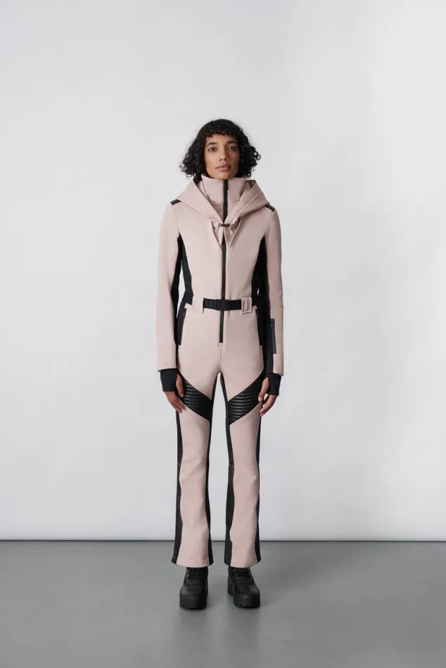 Downs and Jackets Women Mackage ELLEZ Techno Fleece Ski Suit With Removable Hood And Fur Trim Black Downs and Jackets Women Mackage ELLEZ Techno Fleece Ski Suit With Removable Hood And Fur Trim Black