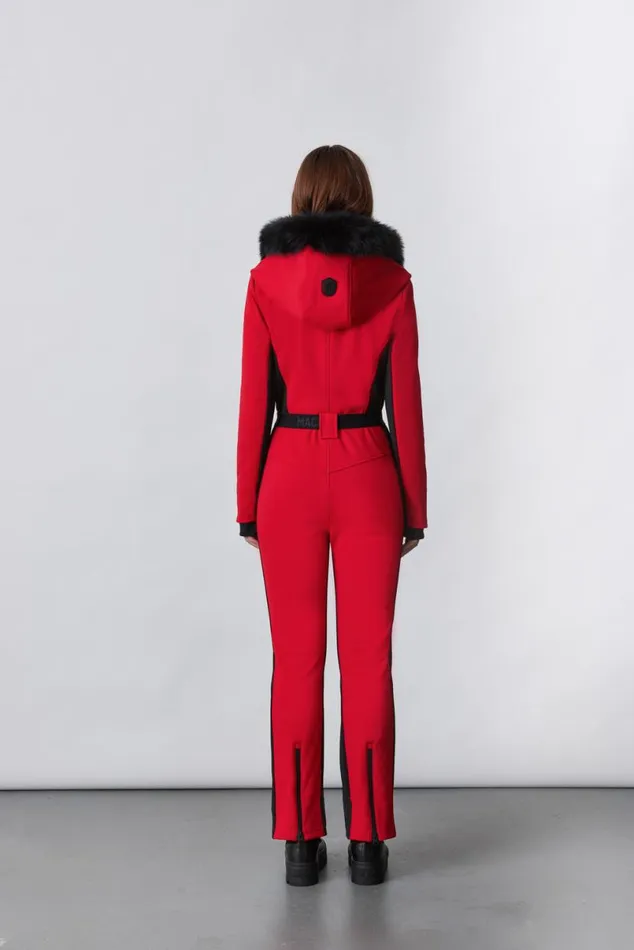 Downs and Jackets Women Mackage ELLEZ Techno Fleece Ski Suit With Removable Hood And Fur Trim Black Downs and Jackets Women Mackage ELLEZ Techno Fleece Ski Suit With Removable Hood And Fur Trim Black
