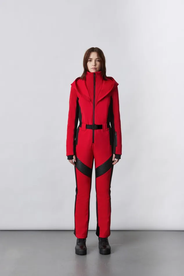 Downs and Jackets Women Mackage ELLEZ Techno Fleece Ski Suit With Removable Hood And Fur Trim Black Downs and Jackets Women Mackage ELLEZ Techno Fleece Ski Suit With Removable Hood And Fur Trim Black