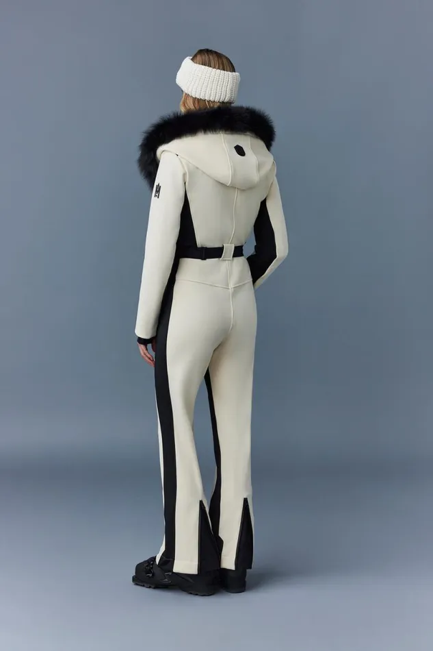 Downs and Jackets Women Mackage ELLEZ Techno Fleece Ski Suit With Removable Hood And Fur Trim Black Downs and Jackets Women Mackage ELLEZ Techno Fleece Ski Suit With Removable Hood And Fur Trim Black