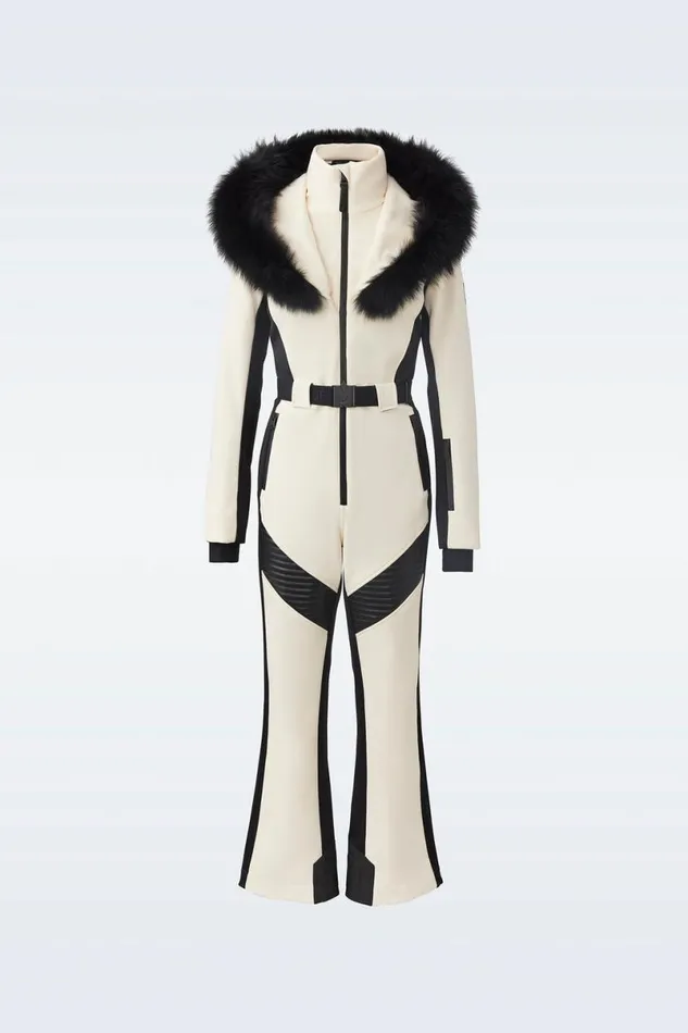 Downs and Jackets Women Mackage ELLEZ Techno Fleece Ski Suit With Removable Hood And Fur Trim Black Downs and Jackets Women Mackage ELLEZ Techno Fleece Ski Suit With Removable Hood And Fur Trim Black