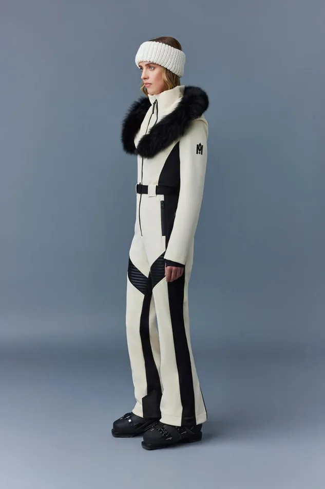 Downs and Jackets Women Mackage ELLEZ Techno Fleece Ski Suit With Removable Hood And Fur Trim Black Downs and Jackets Women Mackage ELLEZ Techno Fleece Ski Suit With Removable Hood And Fur Trim Black
