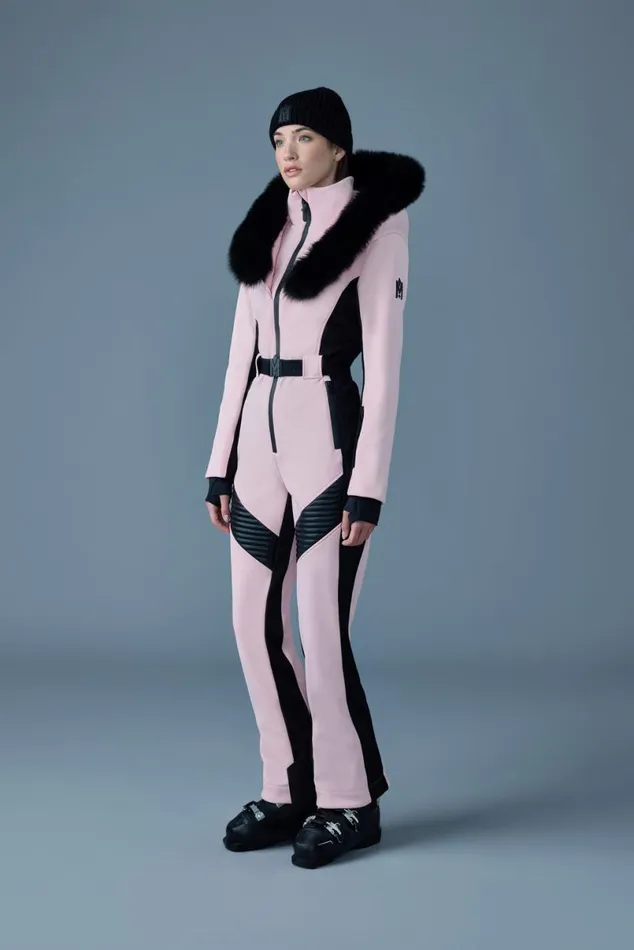 Downs and Jackets Women Mackage ELLEZ Techno Fleece Ski Suit With Removable Hood And Fur Trim Black Downs and Jackets Women Mackage ELLEZ Techno Fleece Ski Suit With Removable Hood And Fur Trim Black