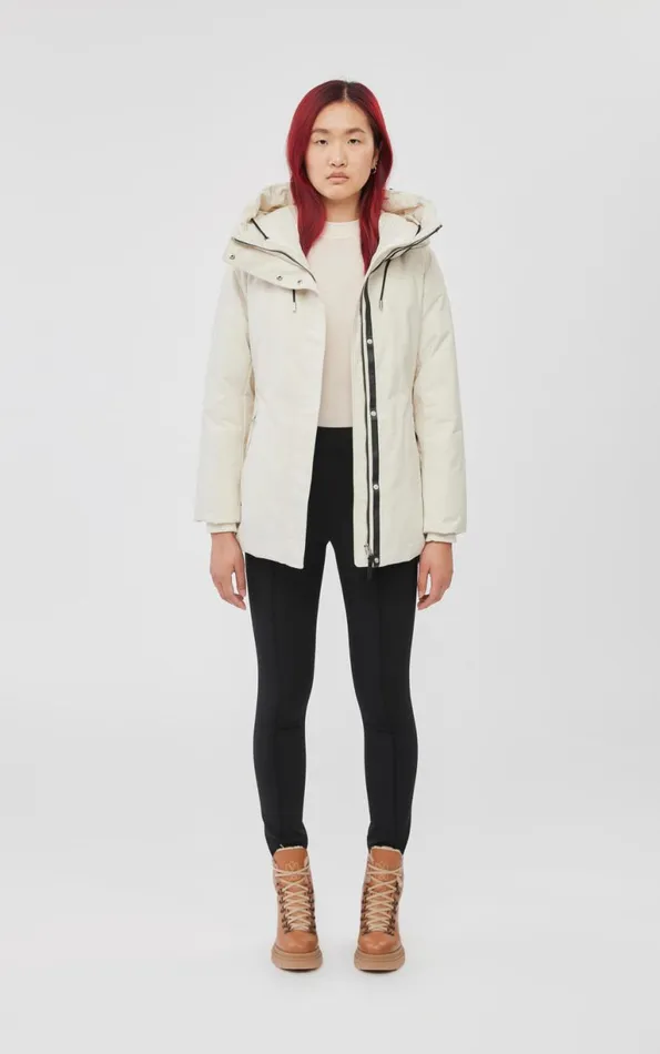 Downs and Jackets Women Mackage JENI 2in1 Down Parka With Removable Bib And Natural Fur Cream