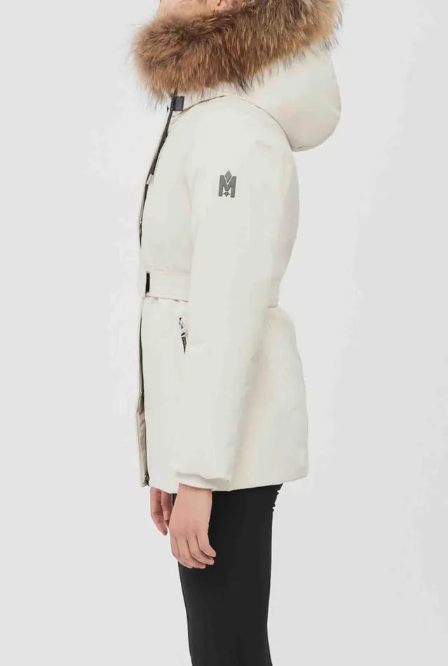 Downs and Jackets Women Mackage JENI 2in1 Down Parka With Removable Bib And Natural Fur Cream