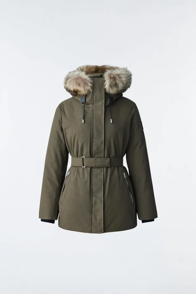 Downs and Jackets Women Mackage JENI 2in1 Down Parka With Removable Bib And Natural Fur Cream