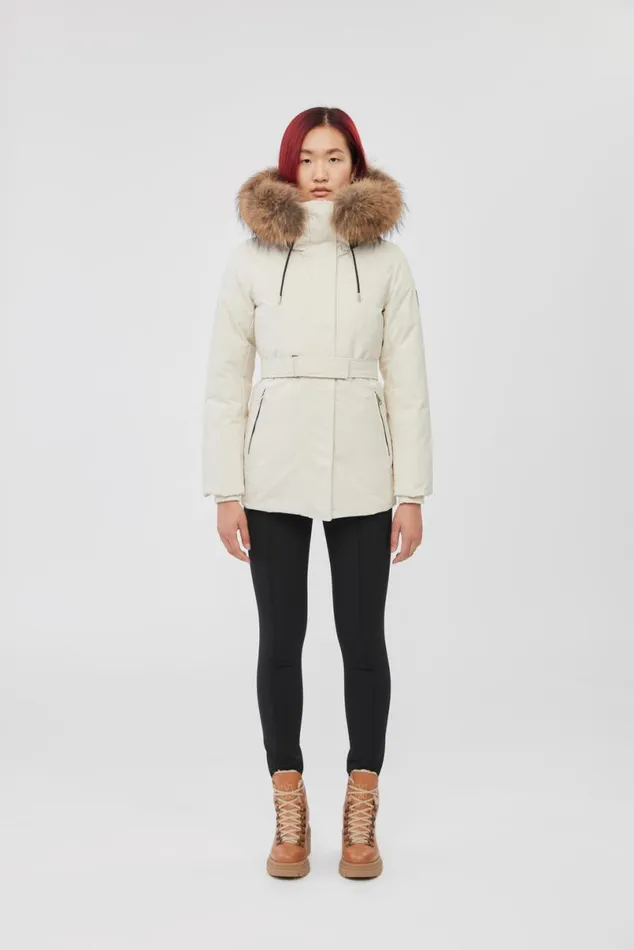 Downs and Jackets Women Mackage JENI 2in1 Down Parka With Removable Bib And Natural Fur Cream