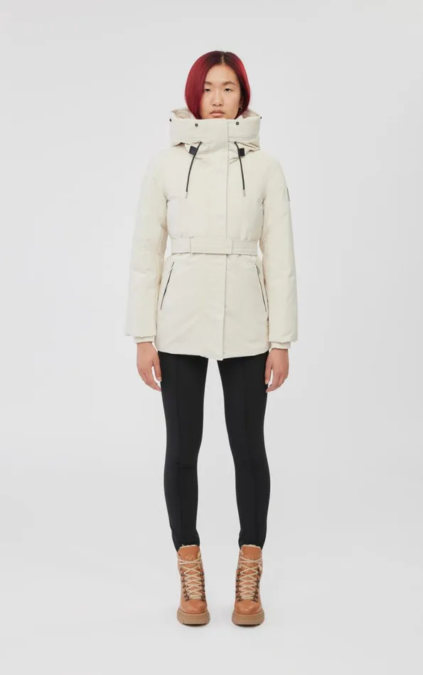 Downs and Jackets Women Mackage JENI 2in1 Down Parka With Removable Bib And Natural Fur Cream
