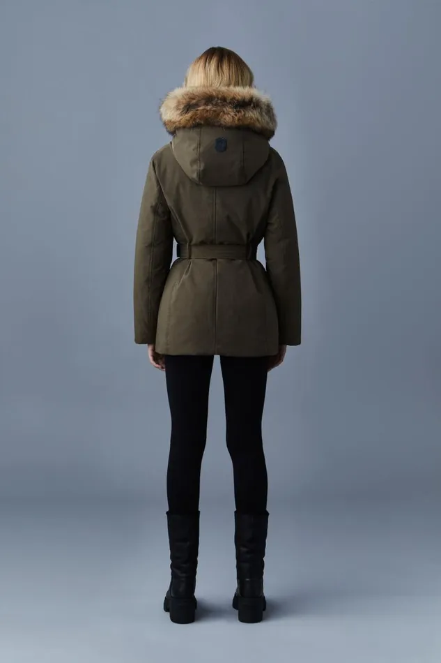 Downs and Jackets Women Mackage JENI 2in1 Down Parka With Removable Bib And Natural Fur Cream