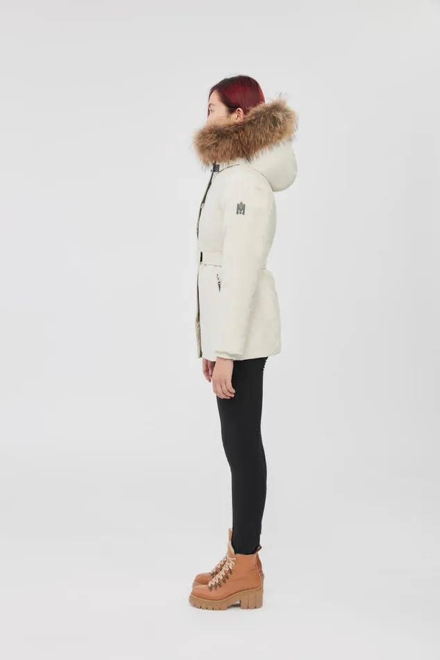 Downs and Jackets Women Mackage JENI 2in1 Down Parka With Removable Bib And Natural Fur Cream