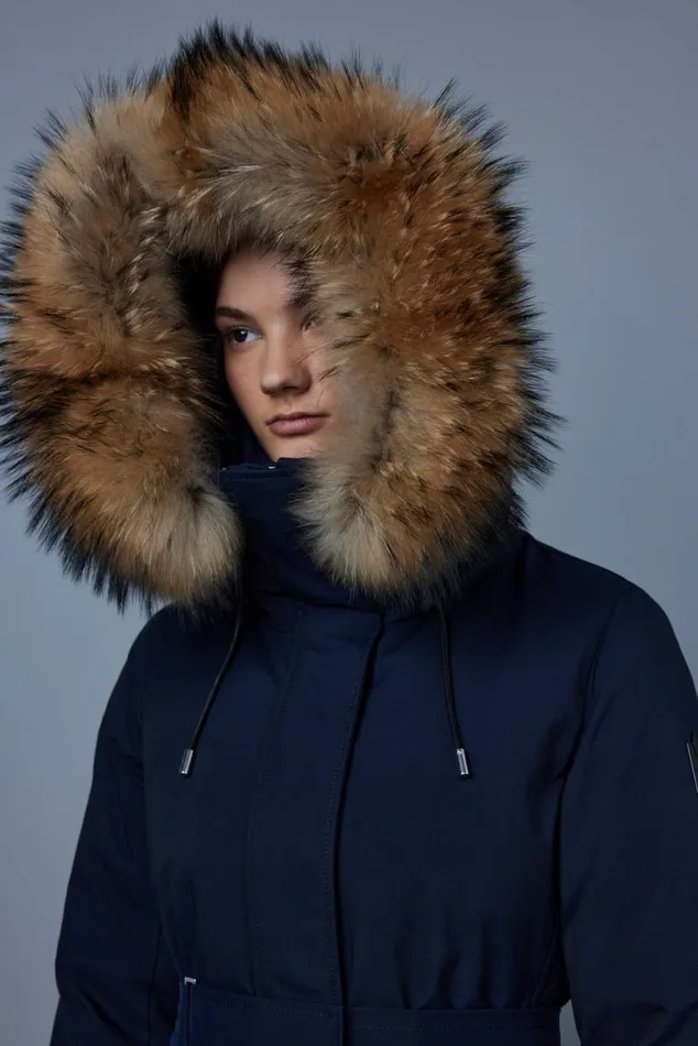 Downs and Jackets Women Mackage JENI 2in1 Down Parka With Removable Bib And Natural Fur Cream