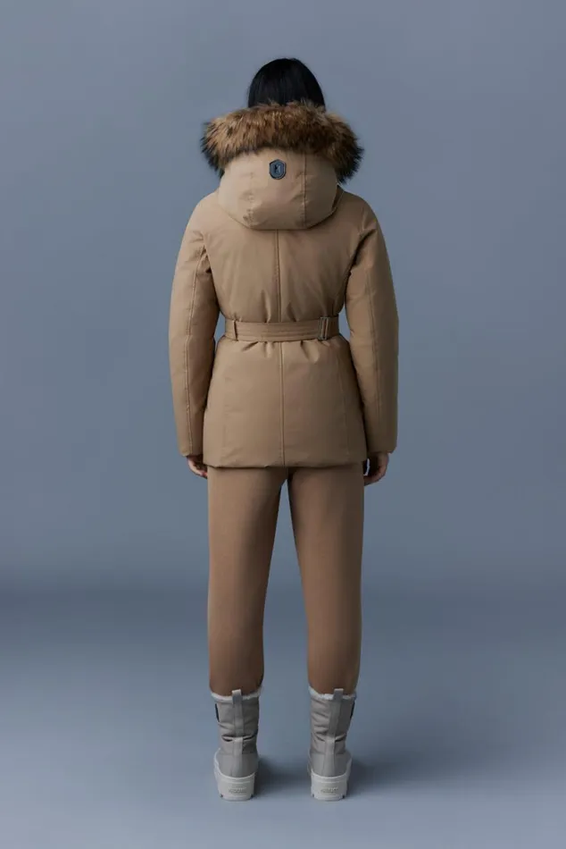 Downs and Jackets Women Mackage JENI 2in1 Down Parka With Removable Bib And Natural Fur Cream