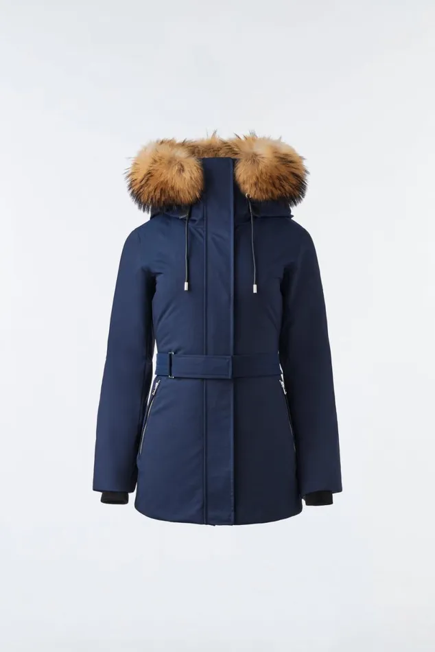 Downs and Jackets Women Mackage JENI 2in1 Down Parka With Removable Bib And Natural Fur Cream