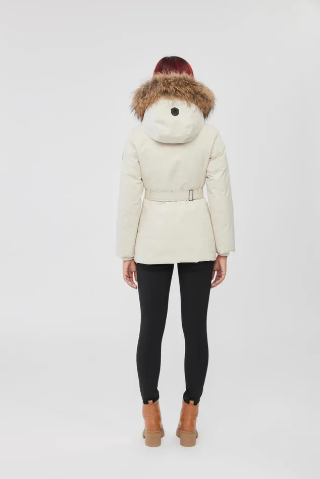 Downs and Jackets Women Mackage JENI 2in1 Down Parka With Removable Bib And Natural Fur Cream