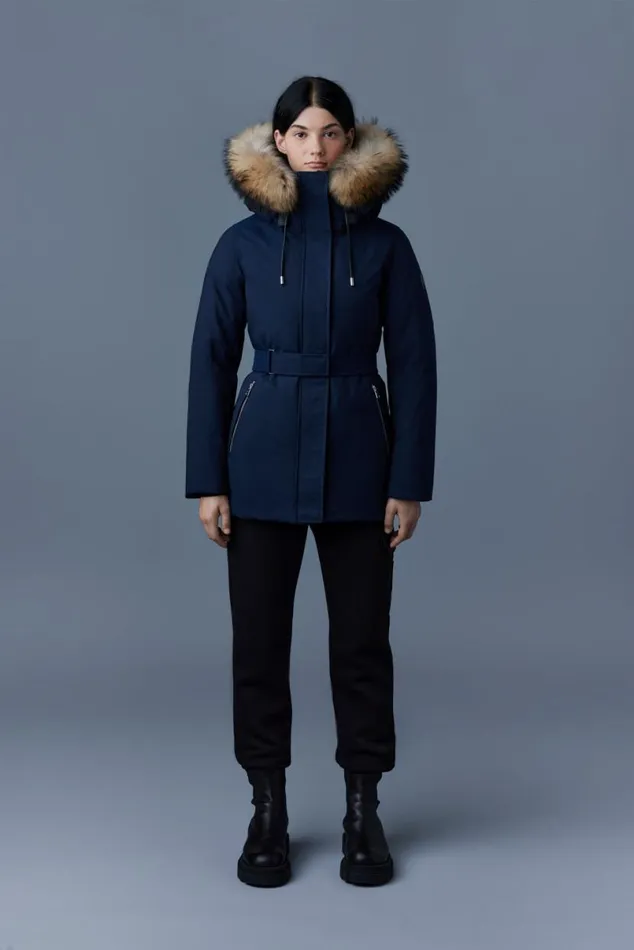 Downs and Jackets Women Mackage JENI 2in1 Down Parka With Removable Bib And Natural Fur Cream