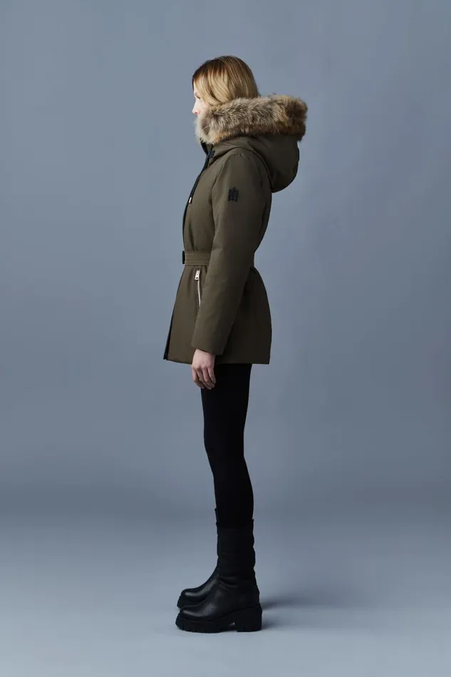 Downs and Jackets Women Mackage JENI 2in1 Down Parka With Removable Bib And Natural Fur Cream