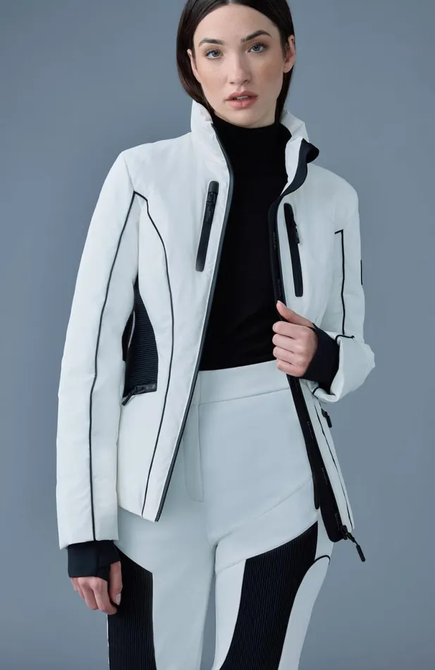 Downs and Jackets Women Mackage SANDRA Smocked Detailed Technical Ski Jacket White Downs and Jackets Women Mackage SANDRA Smocked Detailed Technical Ski Jacket White