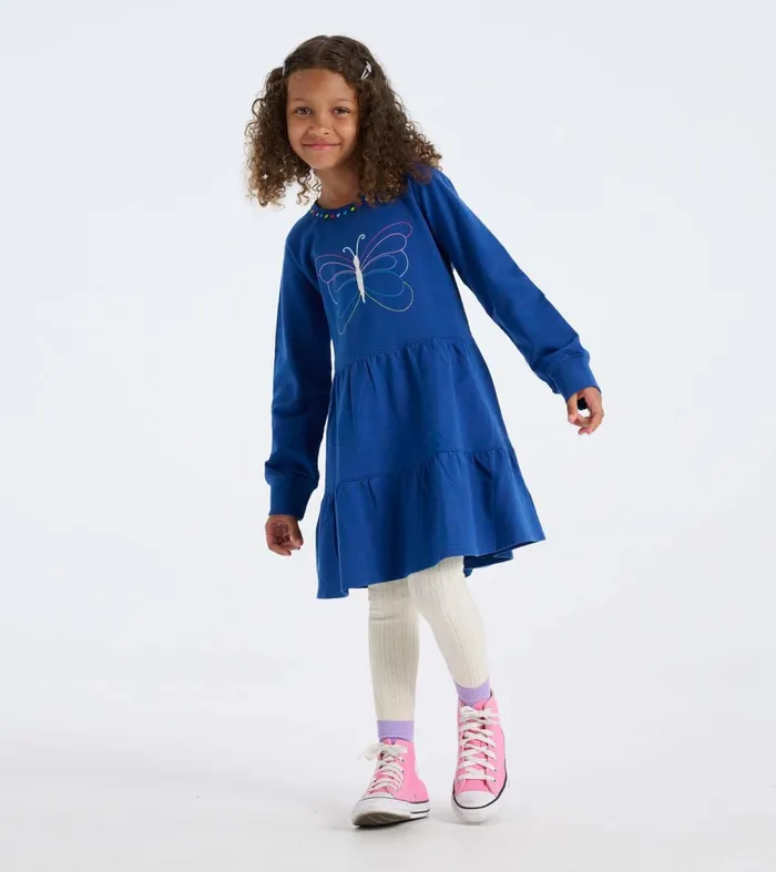 Dresses Girls Hatley Girls Groovy Butterfly Gathered Tiered Dress