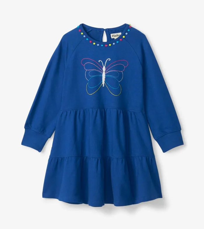 Dresses Girls Hatley Girls Groovy Butterfly Gathered Tiered Dress