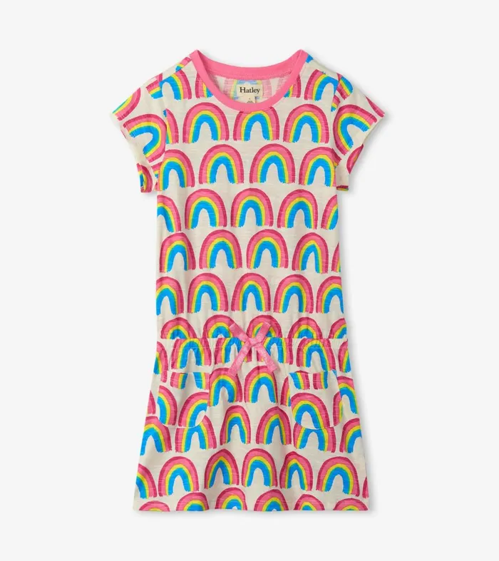 Dresses Girls Hatley Girls Pretty Rainbows Drop Waist Dress