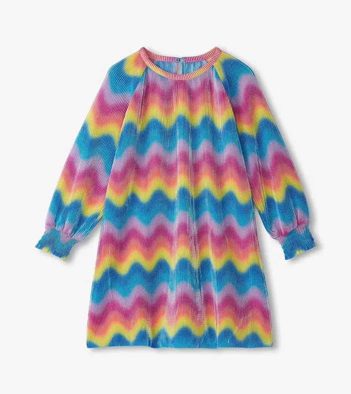 Dresses Girls Hatley Girls Rainbow Wave Pleated ALine Dress