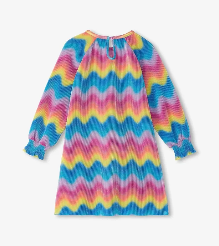 Dresses Girls Hatley Girls Rainbow Wave Pleated ALine Dress